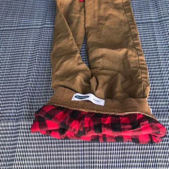 Boys Old Navy Tan & Flannel Pants & Red Flannel plaid outfit Size 4T - Picture 6 of 6